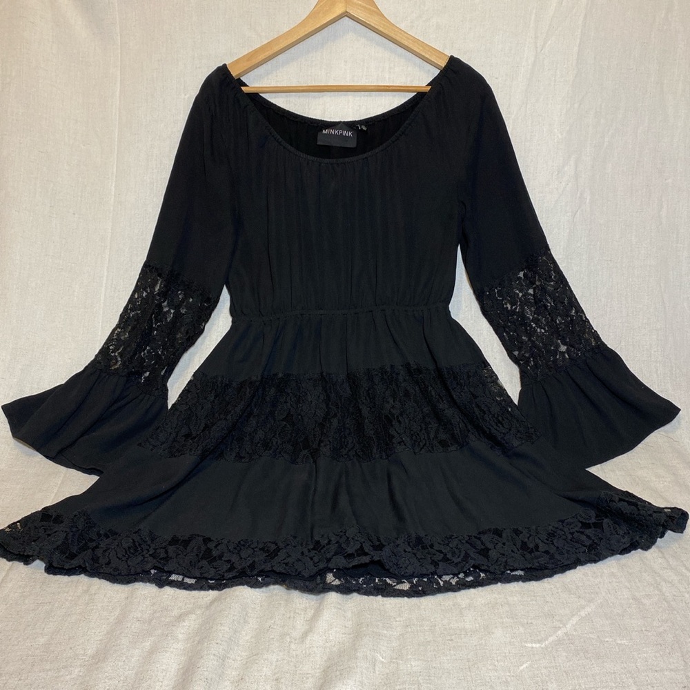 Flirty Black Lace Mini Dress